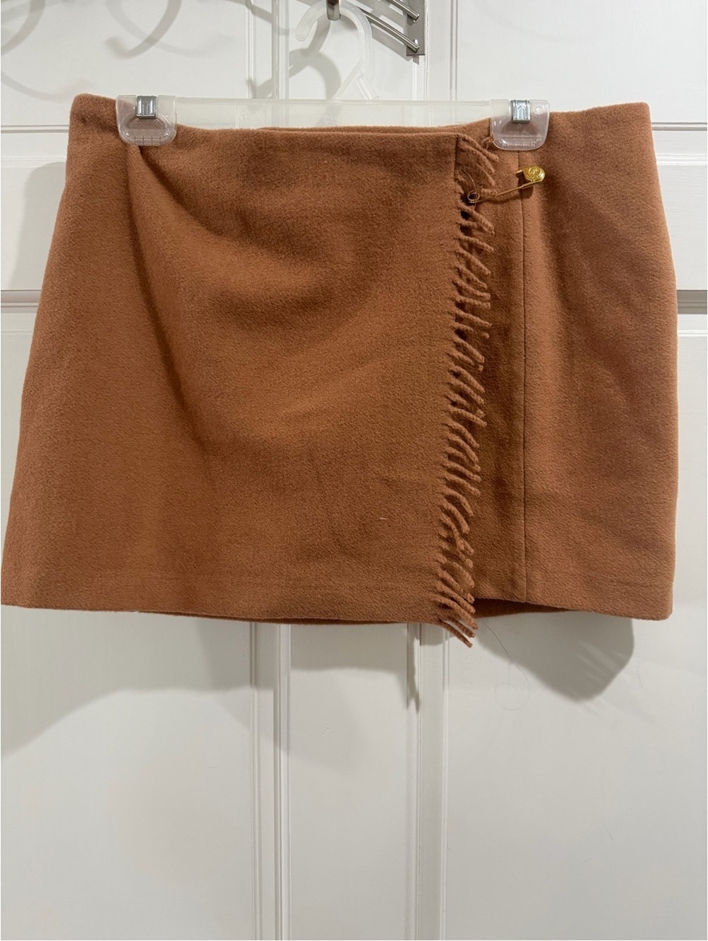 PINK Victoria's Secret Camel Brown Wrap Mini Skirt with Fringe [COPY]